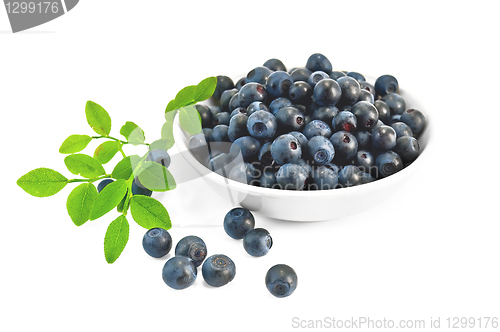 Image of Blueberries in a bowl with a sheet