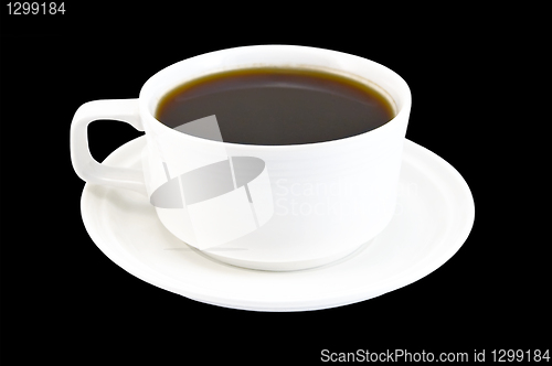 Image of Coffee cup in white on a black background