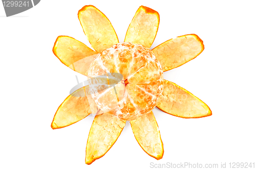 Image of Mandarin on the peel by purified on top