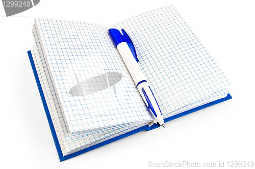 Image of Notebook and pen blue