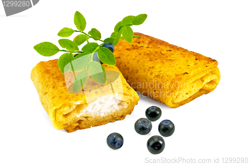 Image of Pancakes with cottage cheese and blueberries