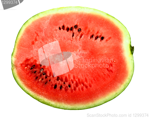 Image of Only red slice of a ripe watermelon