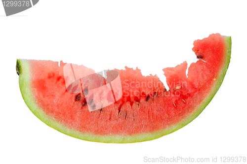 Image of One red slice of ripe watermelon