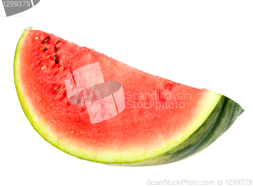 Image of Single red slice of ripe watermelon