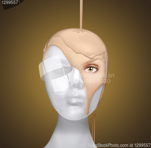 Image of Concept of Pouring a Face Onto a Mannequin Head