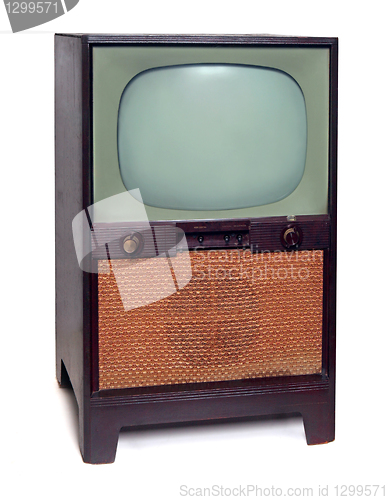 Image of Vintage 1950 TV Television  Isolated on White