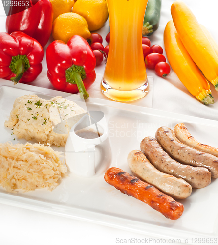 Image of selection of all main type of german wurstel saussages