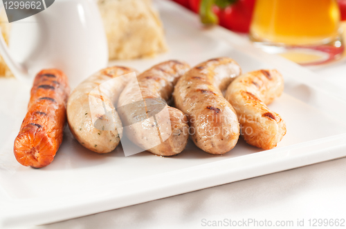 Image of selection of all main type of german wurstel saussages