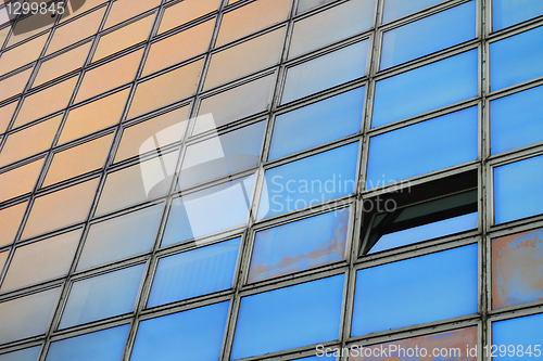 Image of Blue- organge office windows background