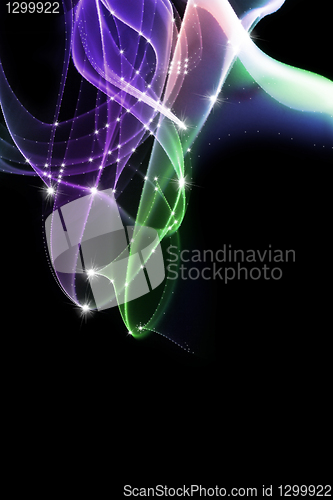 Image of Purple-green smoke in black background