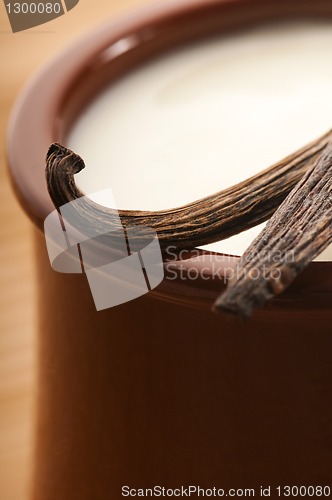 Image of Sweet vanilla pudding dessert 
