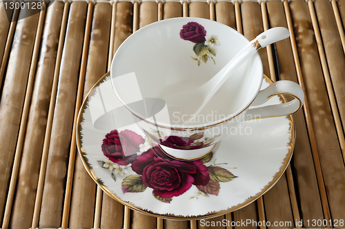 Image of Empty cup on dining table