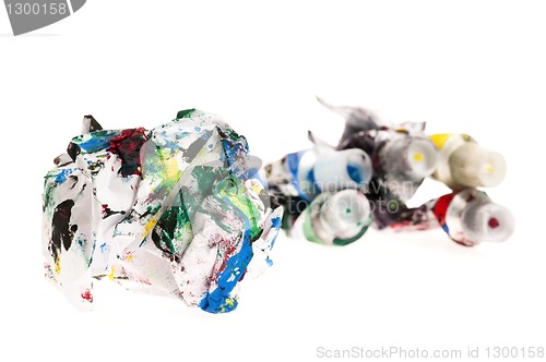 Image of Crumpled paper isolated over white 