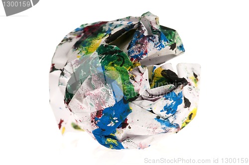 Image of Crumpled paper isolated over white 