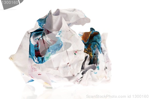 Image of Crumpled paper isolated over white 