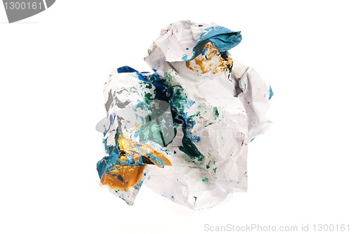 Image of Crumpled paper isolated over white 