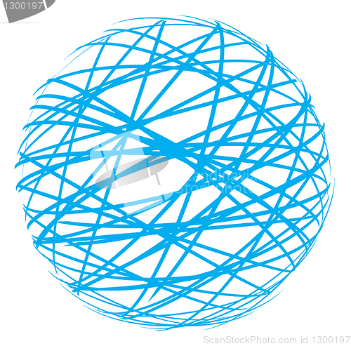 Image of abstract sphere from blue lines