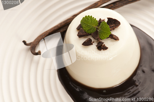 Image of Panna Cotta with chocolate and vanilla beans