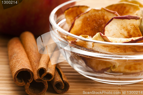 Image of Dried apples with cinnamon
