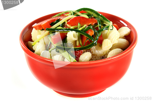 Image of Pasta with red pepper zucchini vegetable