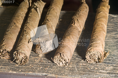 Image of hand made cigars unfinished