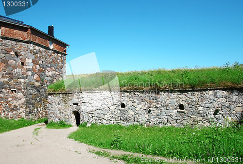 Image of Stone Wall of Suomenlinna Sveaborg Fortress in Helsinki, Finland