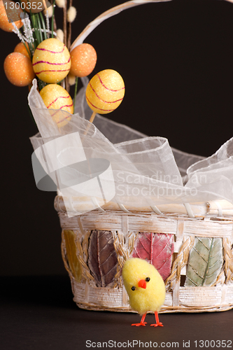 Image of Chicken and Easter Basket