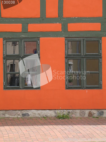 Image of orange half-timbered house