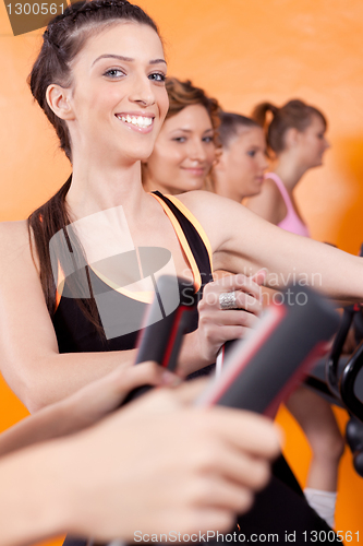 Image of Group of four people in the gym