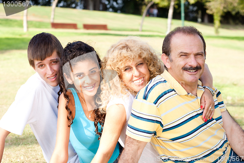 Image of Portrait of relaxed family