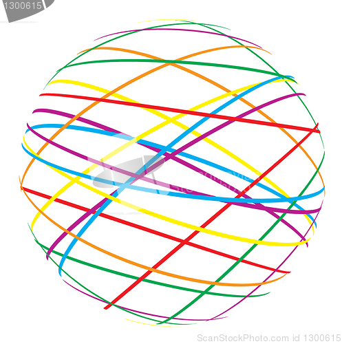 Image of abstract sphere from color lines