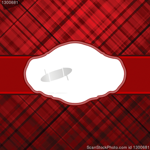 Image of Wallace tartan red vintage card background. EPS 8
