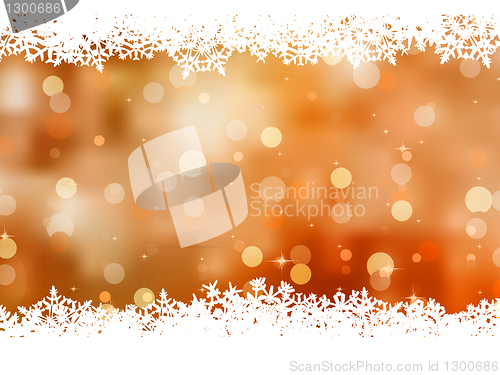 Image of Orange background with snowflakes. EPS 8
