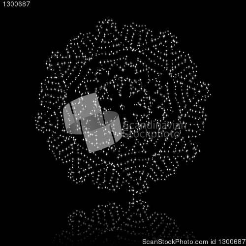 Image of Christmas snowflake on black background. EPS 8