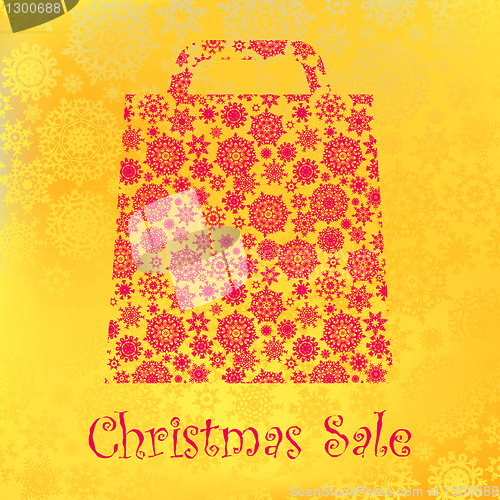 Image of Bag For Shopping With snowflakes. EPS 8