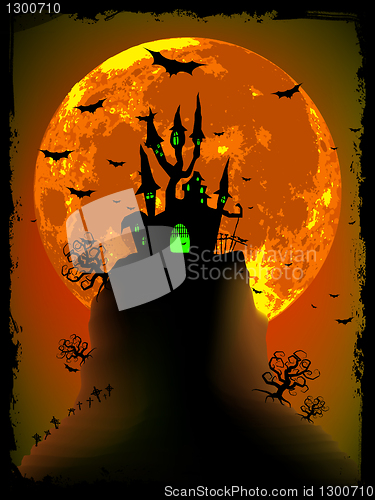 Image of Scary halloween vector with magical abbey. EPS 8