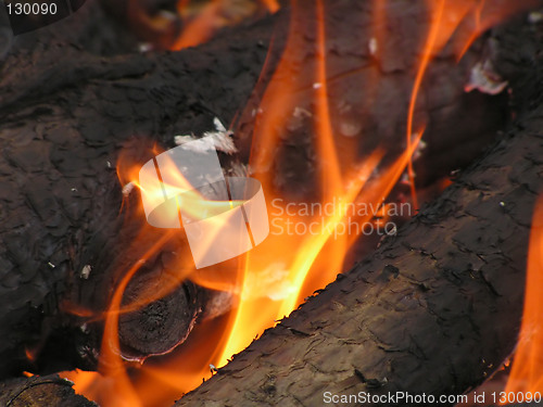 Image of Logs on fire