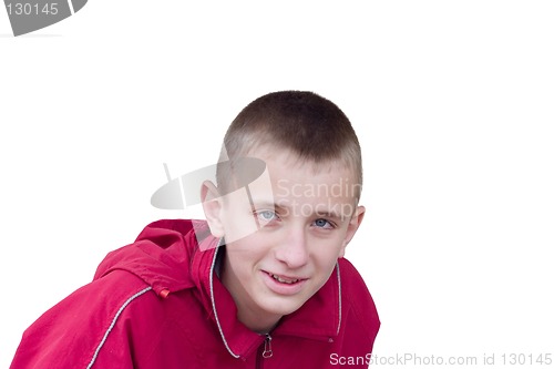 Image of Smiling boy in red