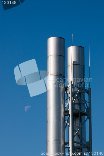 Image of Two metal chimneys