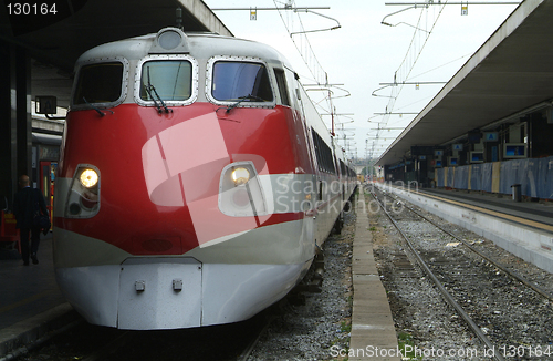 Image of Italian express train at Termini, Rome