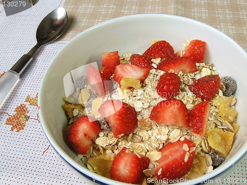 Image of Granola and strawberries