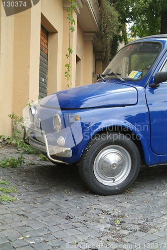 Image of Blue Italian compact car parked