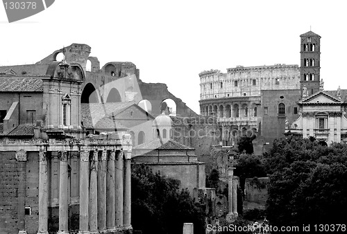 Image of Forum Romanum and Colosseum, isolated