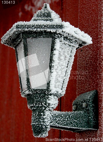 Image of Lamp on the red wall