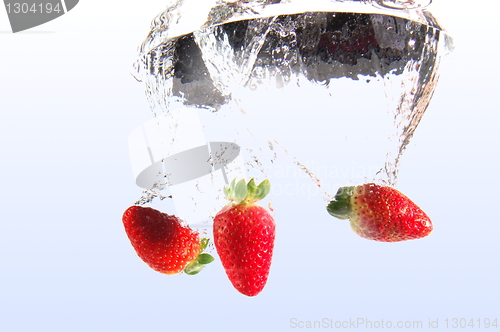 Image of strawberry in water