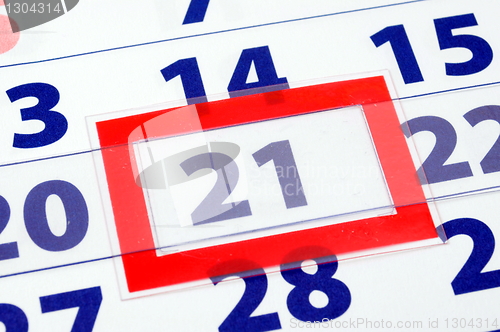 Image of 21 calendar day