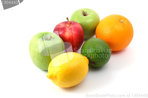 Image of fruits on white