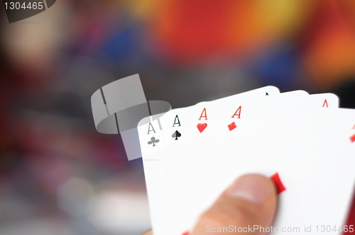Image of four aces and copyspace