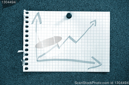 Image of business graph with arrow showing growth