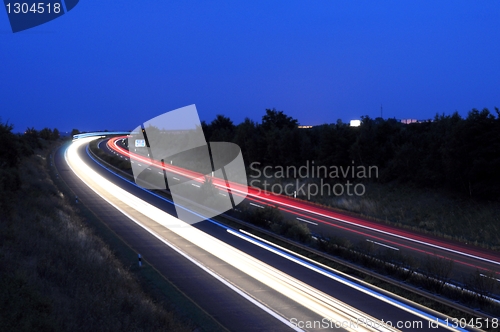 Image of night traffic motion